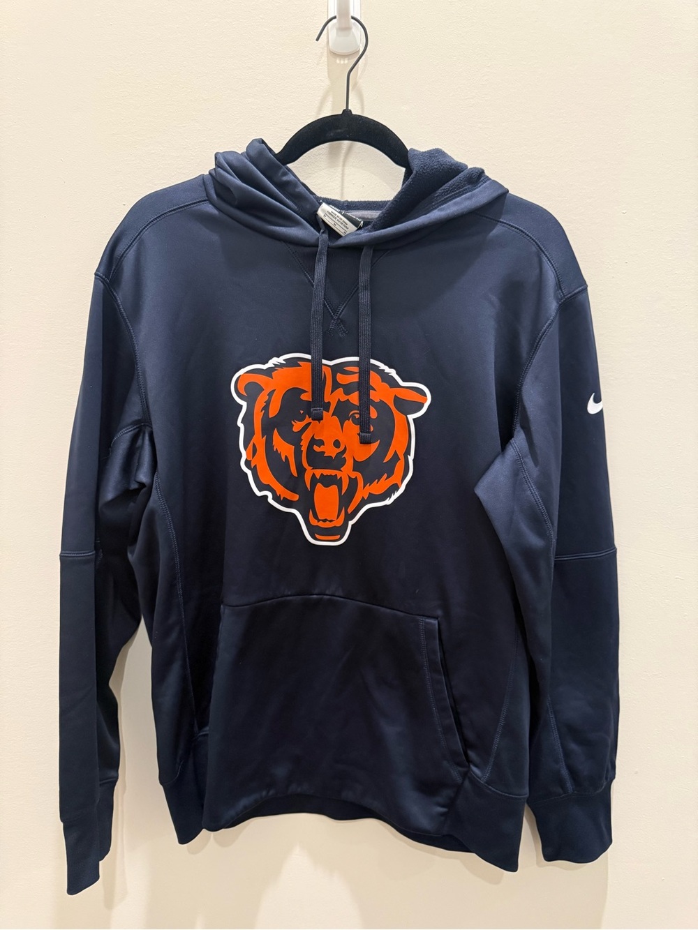 Chicago Bears Hoodie Men’s M Navy Therma-Fit NFL Team Apparel Nike